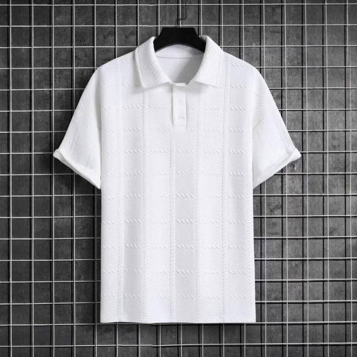 Men's Belmont golf polo shirt, tailored fit. Breathable fabric for summer casual wear & sophisticated style.