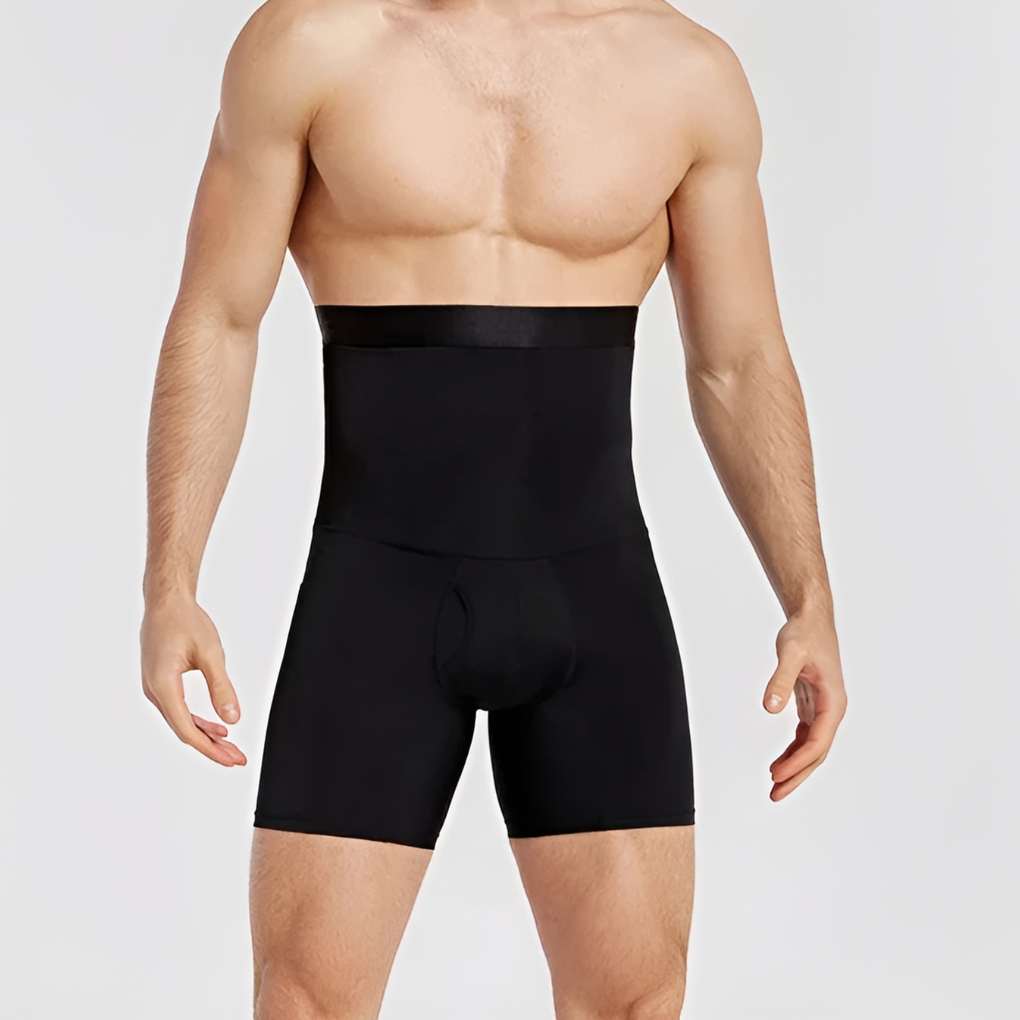 High-performance men's compression pants, essential sportswear for intense workouts, supporting thighs & waist.