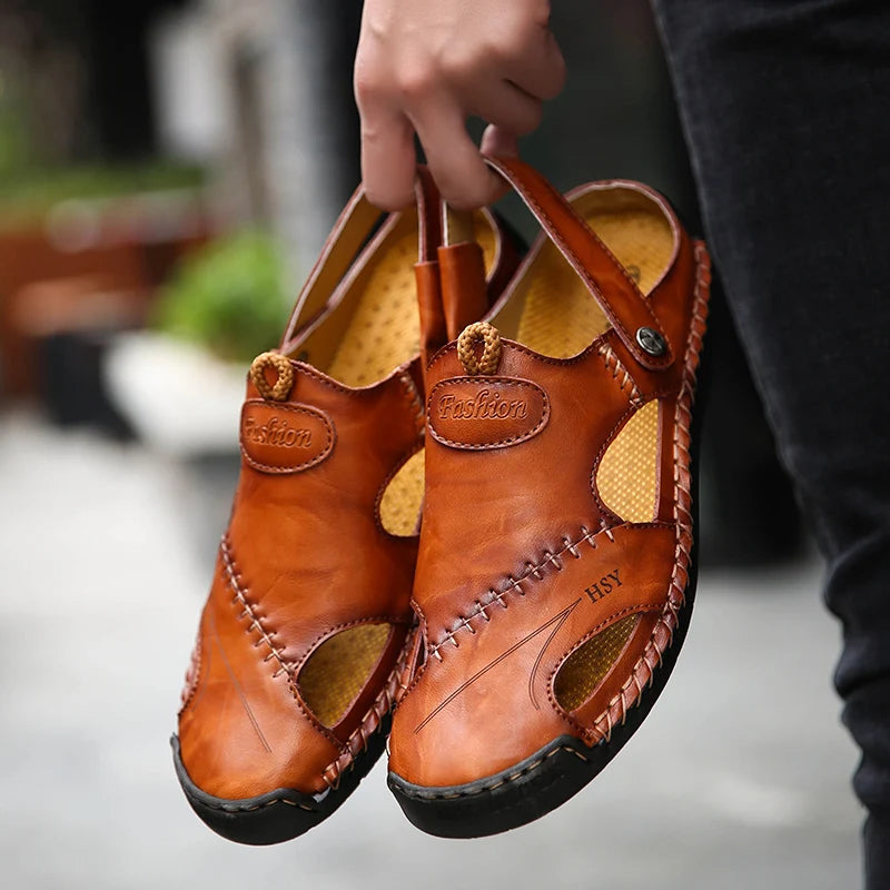 All-day comfort men's closed-toe slip-on sandals, cushioned and breathable for summer footwear.