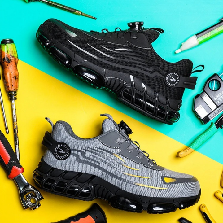 Men's slip-resistant work sneakers with convenient dial lace system, ensuring a secure and comfortable fit.