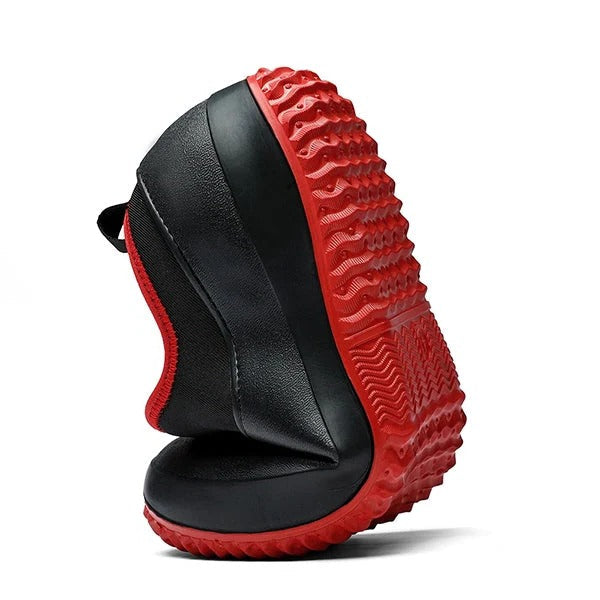 Durable men's waterproof slip-on work shoes, non-slip industrial footwear for all-day comfort & outdoor tasks.