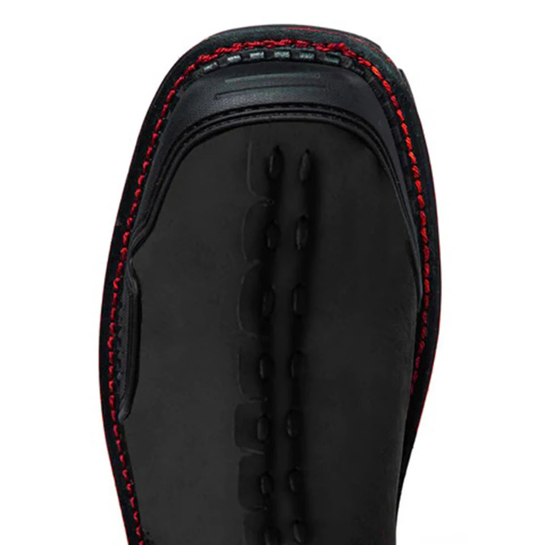 Rugged men's black combat boots with convenient side zipper, ideal for tactical operations