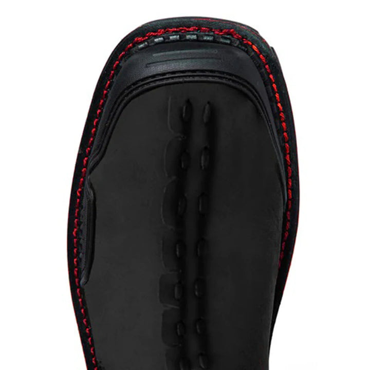 Rugged men's black combat boots with convenient side zipper, ideal for tactical operations