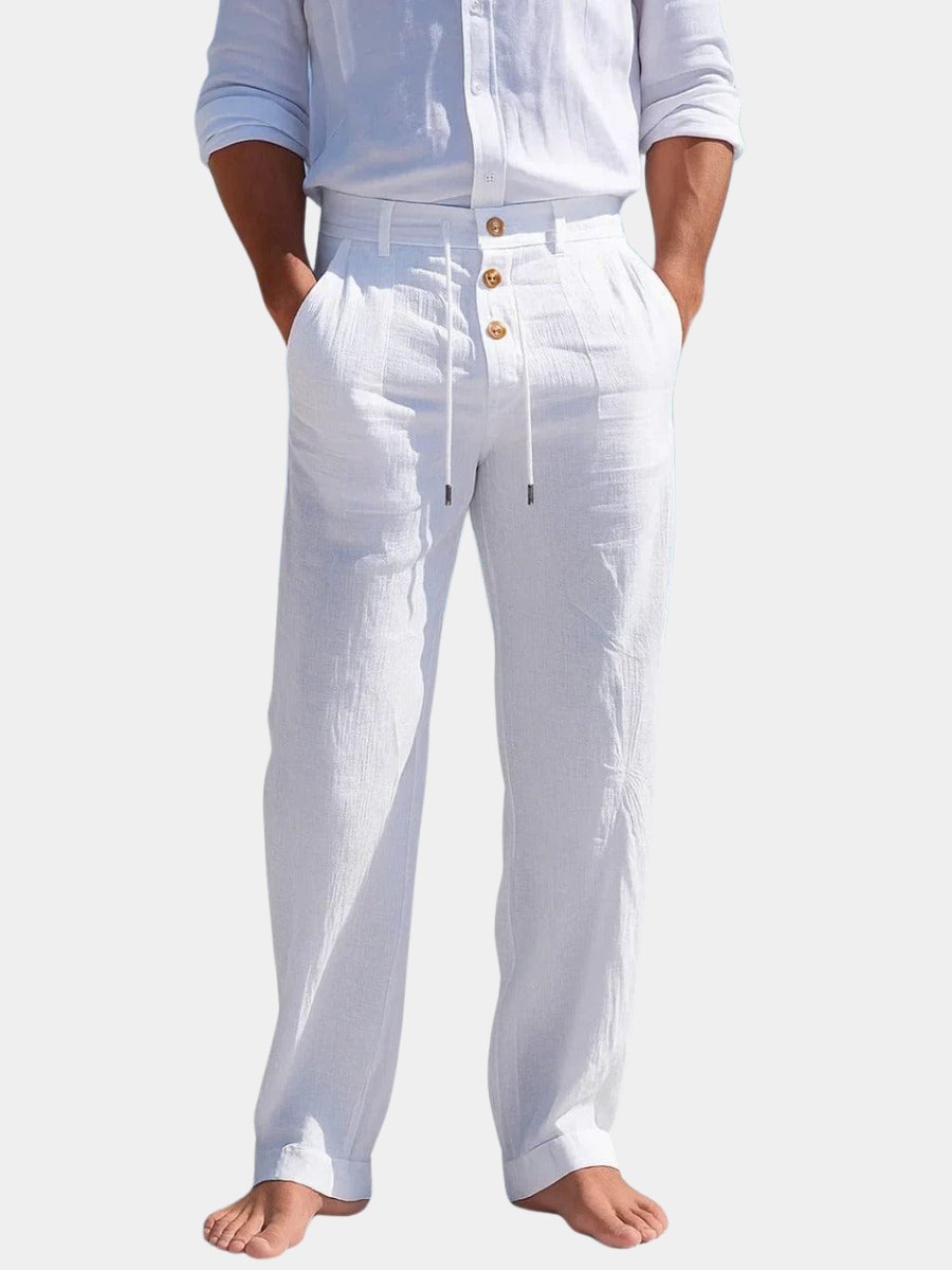 Men's breathable casual chino pants for warm weather comfort and style.