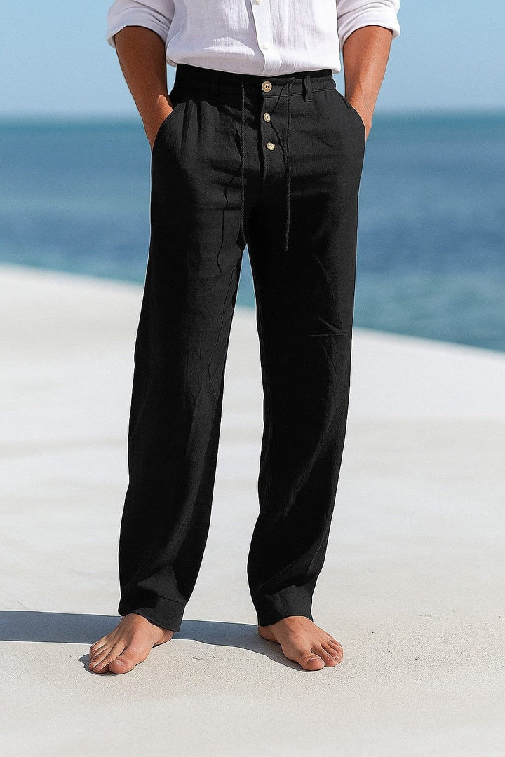 Stylish men's casual chino pants, soft and breathable, great for relaxed summer fashion.