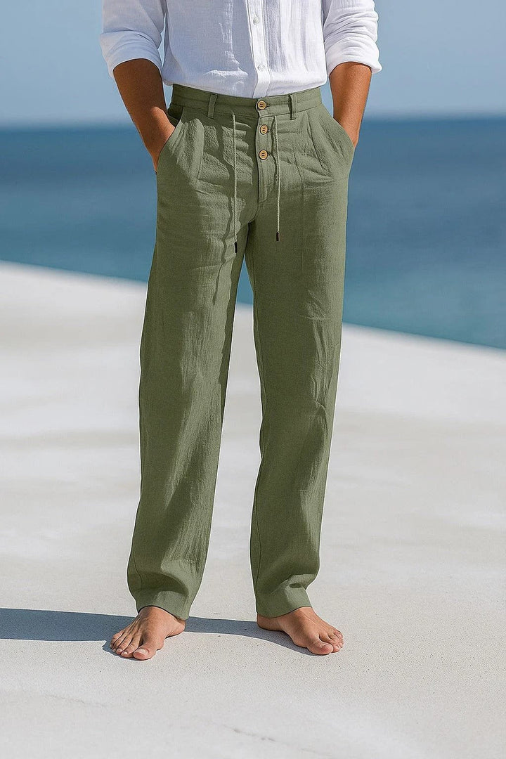 Men's breathable casual chino pants, a summer essential for relaxed fit and warm weather style.