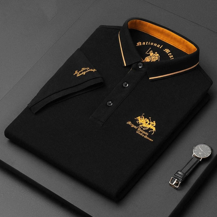 Breathable men's polo shirt, short sleeve design for ultimate comfort & smart casual look.