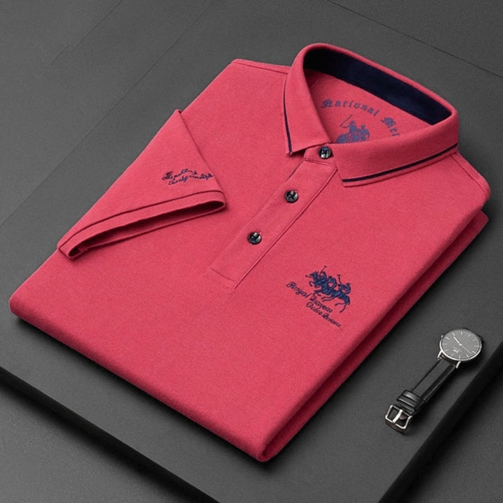 Smart casual men's polo shirt. Breathable, short sleeve, embroidered, ideal for any season.