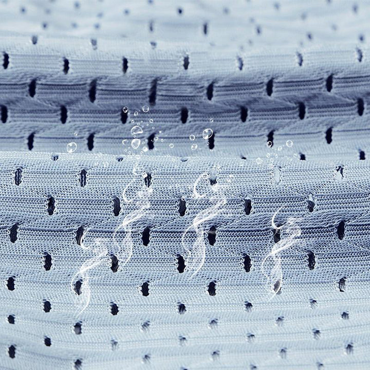 Detail of the moisture-wicking fabric on men's ice silk underwear, ideal for active summer days.