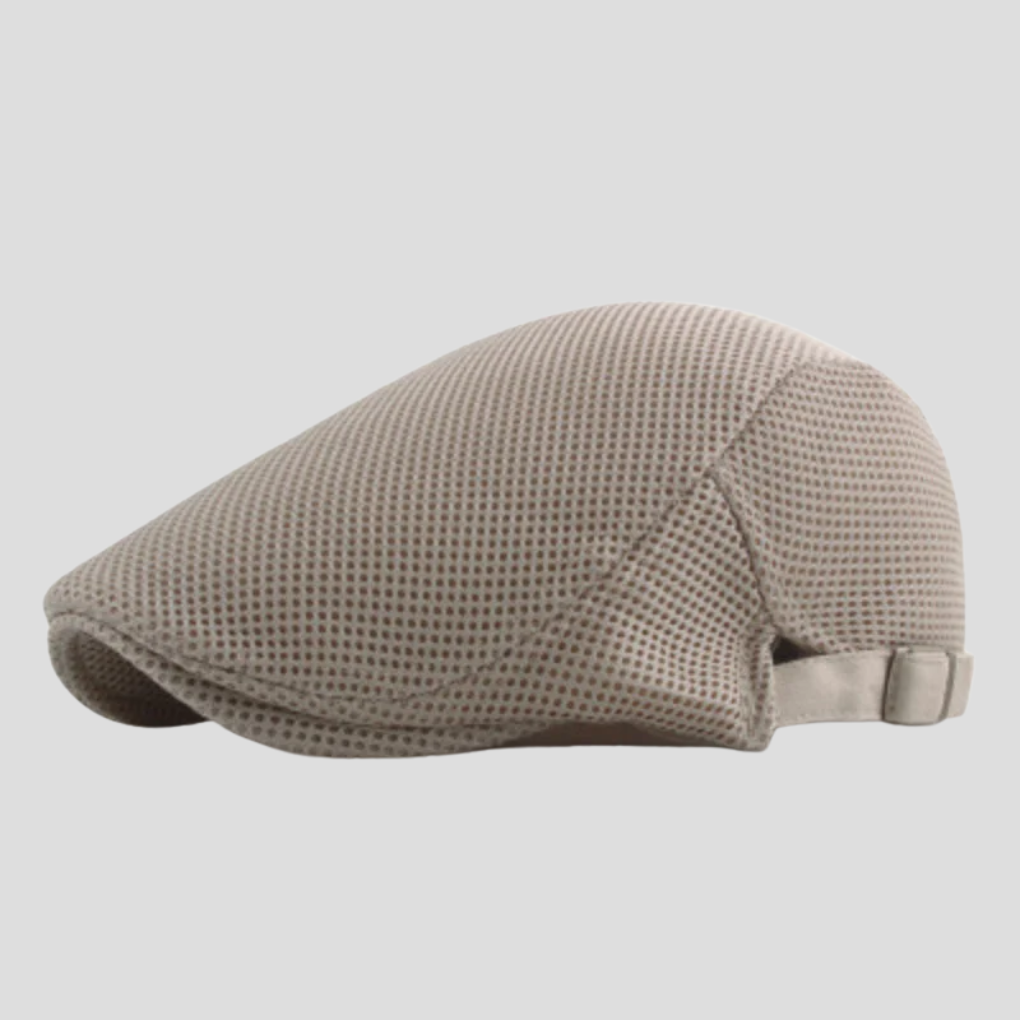 Close-up of a men's breathable baseball cap, showcasing the airy mesh back & durable fabric for active wear.