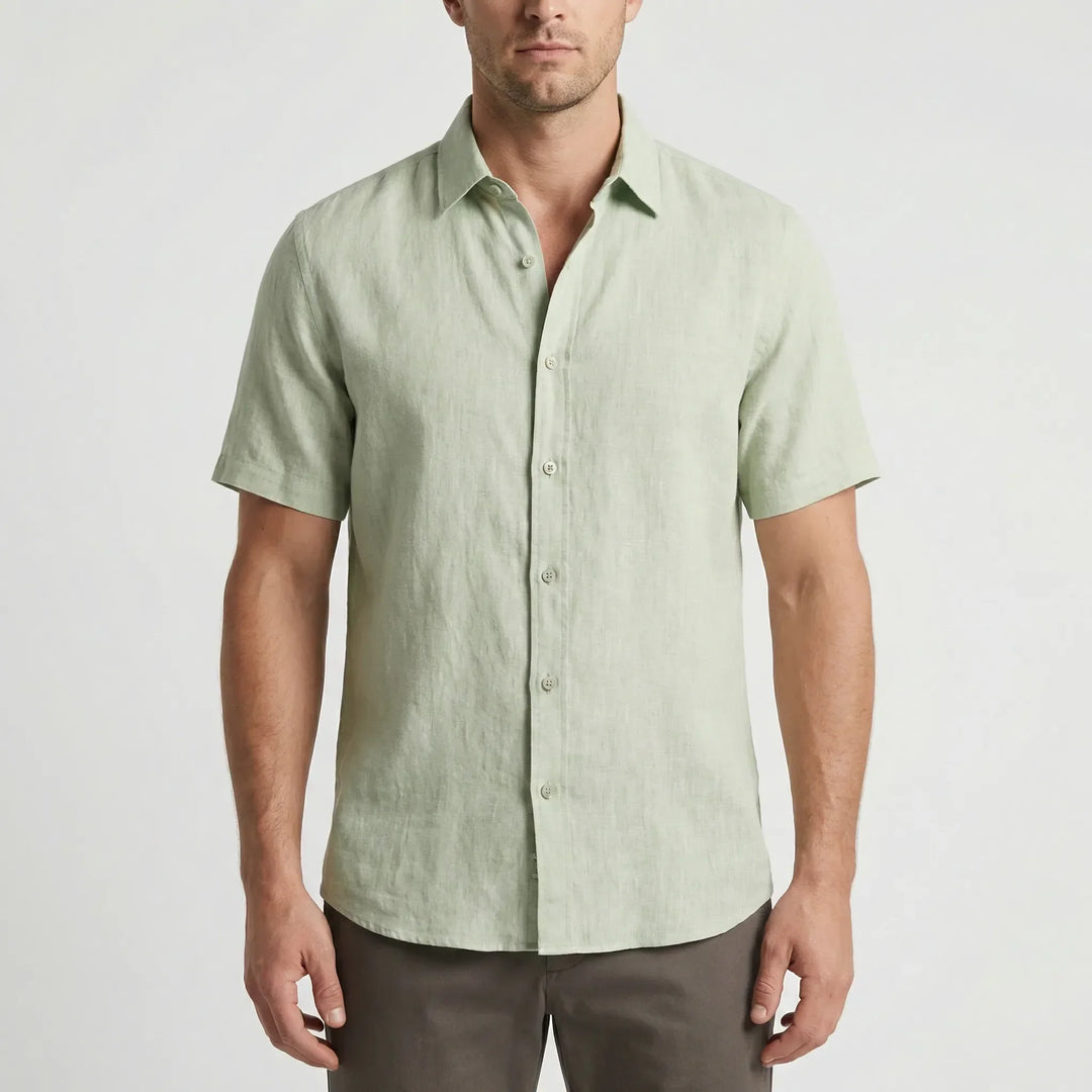 Vacation-ready men's lightweight short sleeve button-down. Breezy & relaxed for casual summer days.