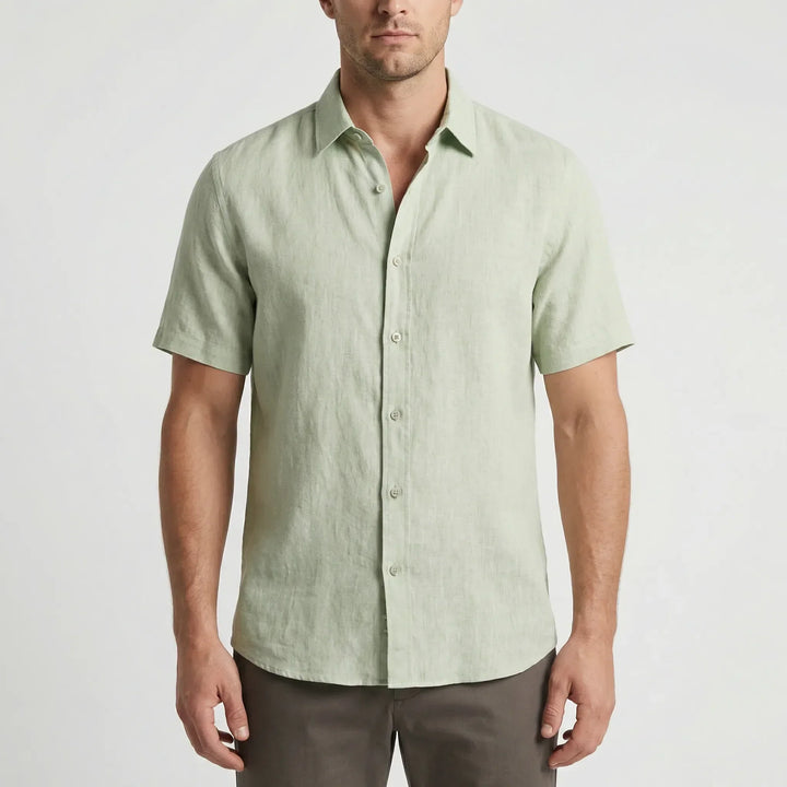 Vacation-ready men's lightweight short sleeve button-down. Breezy & relaxed for casual summer days.