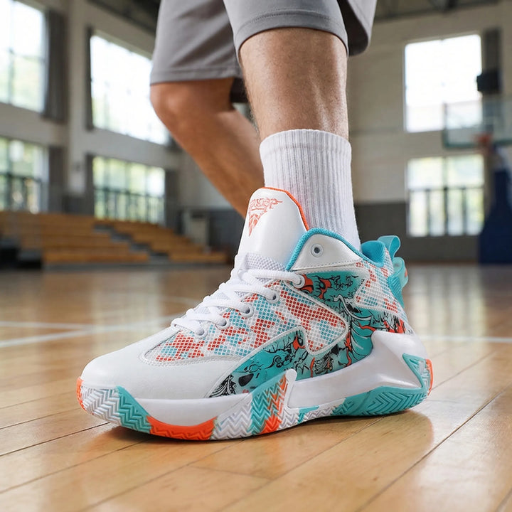 Men's Calvin bold graphic high-top basketball shoes for court performance & traction.