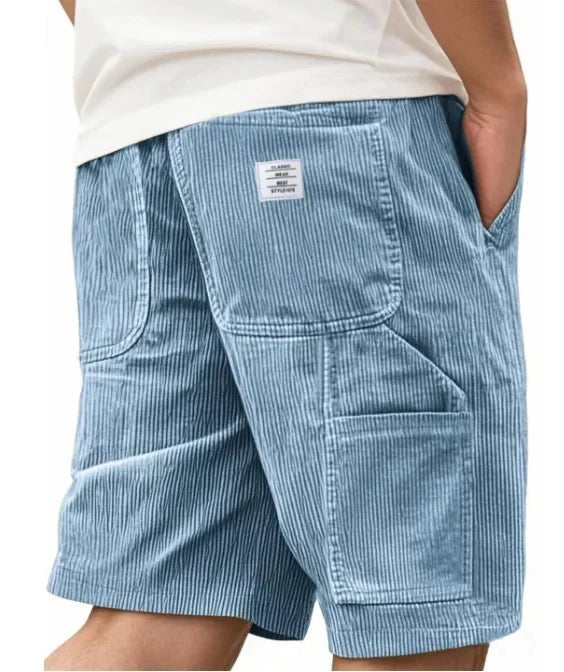 Everyday men's relaxed fit cargo shorts, knee length. Perfect for casual comfort throughout summer.