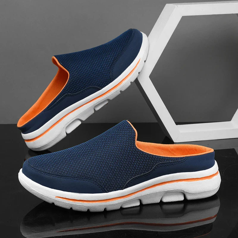 Men's comfortable closed-toe slip-on mule sandals, perfect casual footwear with a flat sole for everyday wear.