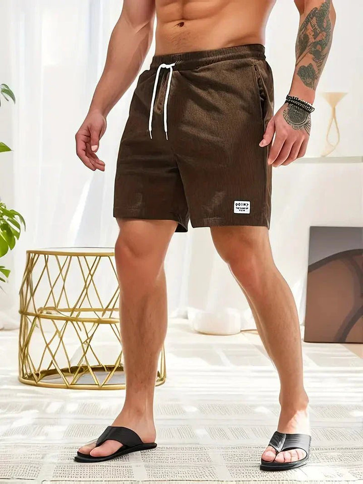 Casual men's drawstring shorts, lightweight and breathable, great for summer comfort and style.