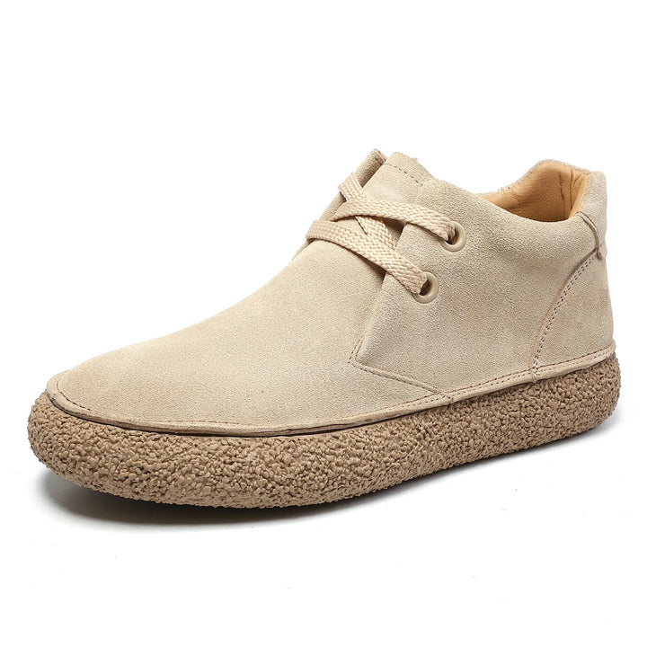 Comfortable men's brown suede shoes, designed as go-to everyday footwear with orthopedic benefits