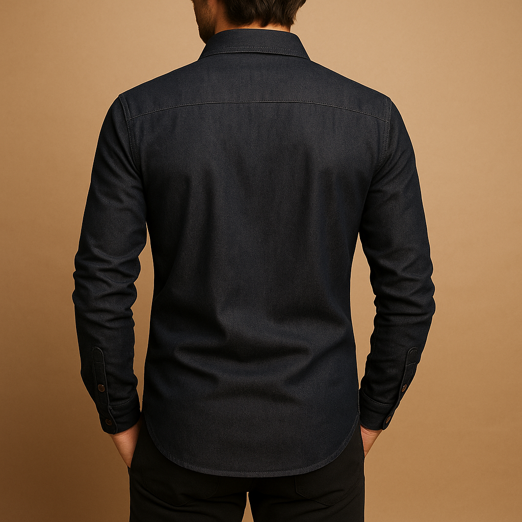 Versatile men's long sleeve casual shirt. Button-down design for comfortable everyday wear or travel.