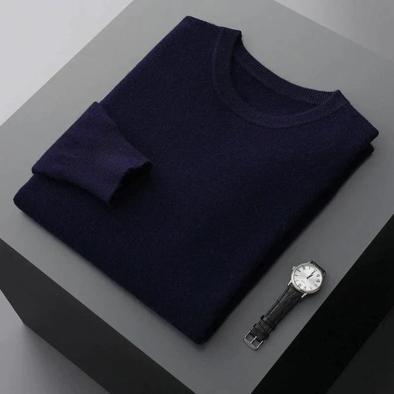 Casual long sleeve knit sweater for men, available in multiple colors, a comfy and stylish winter essential.