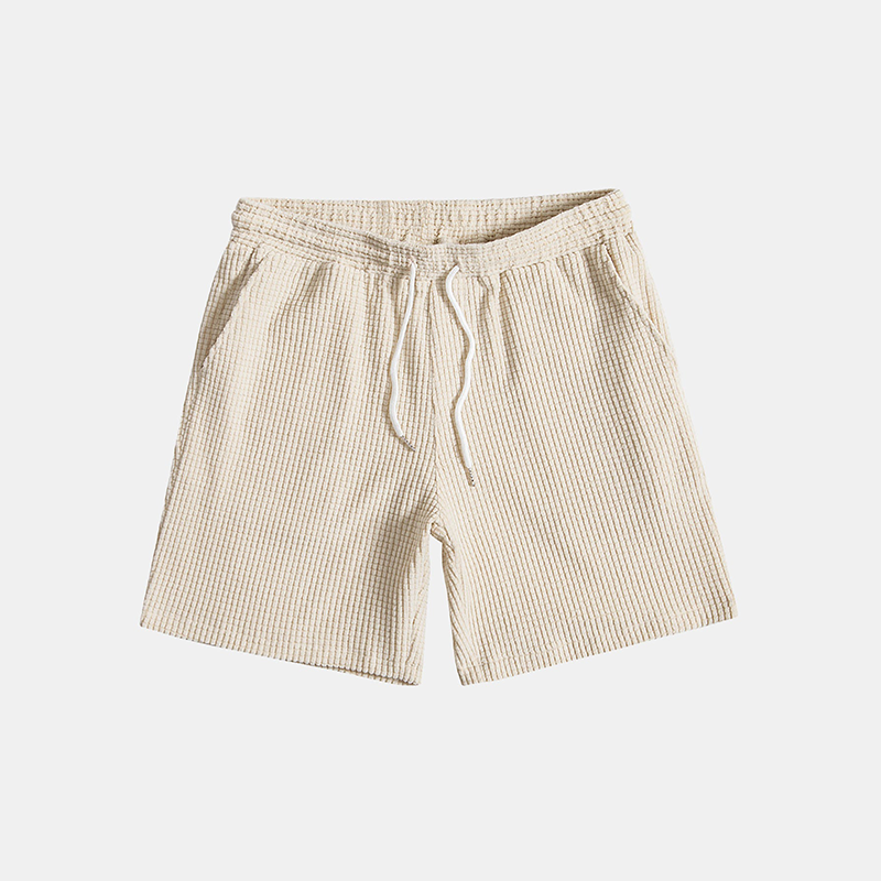 Lightweight men's casual short sleeve shirt & matching drawstring shorts. Summer fashion two-piece outfit.