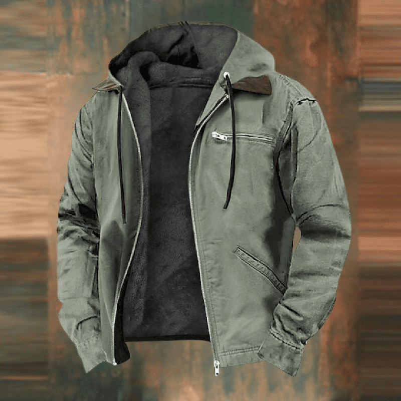 Men's fashion: a comfortable and practical zip-up hooded jacket in a modern fit