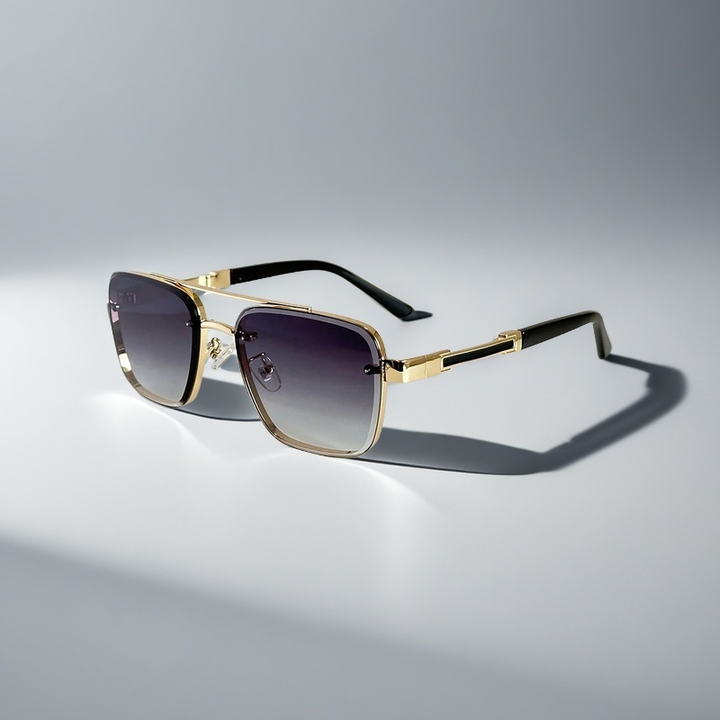 Timeless men's aviator sunglasses featuring a gold frame and stylish gradient lenses for sun protection.