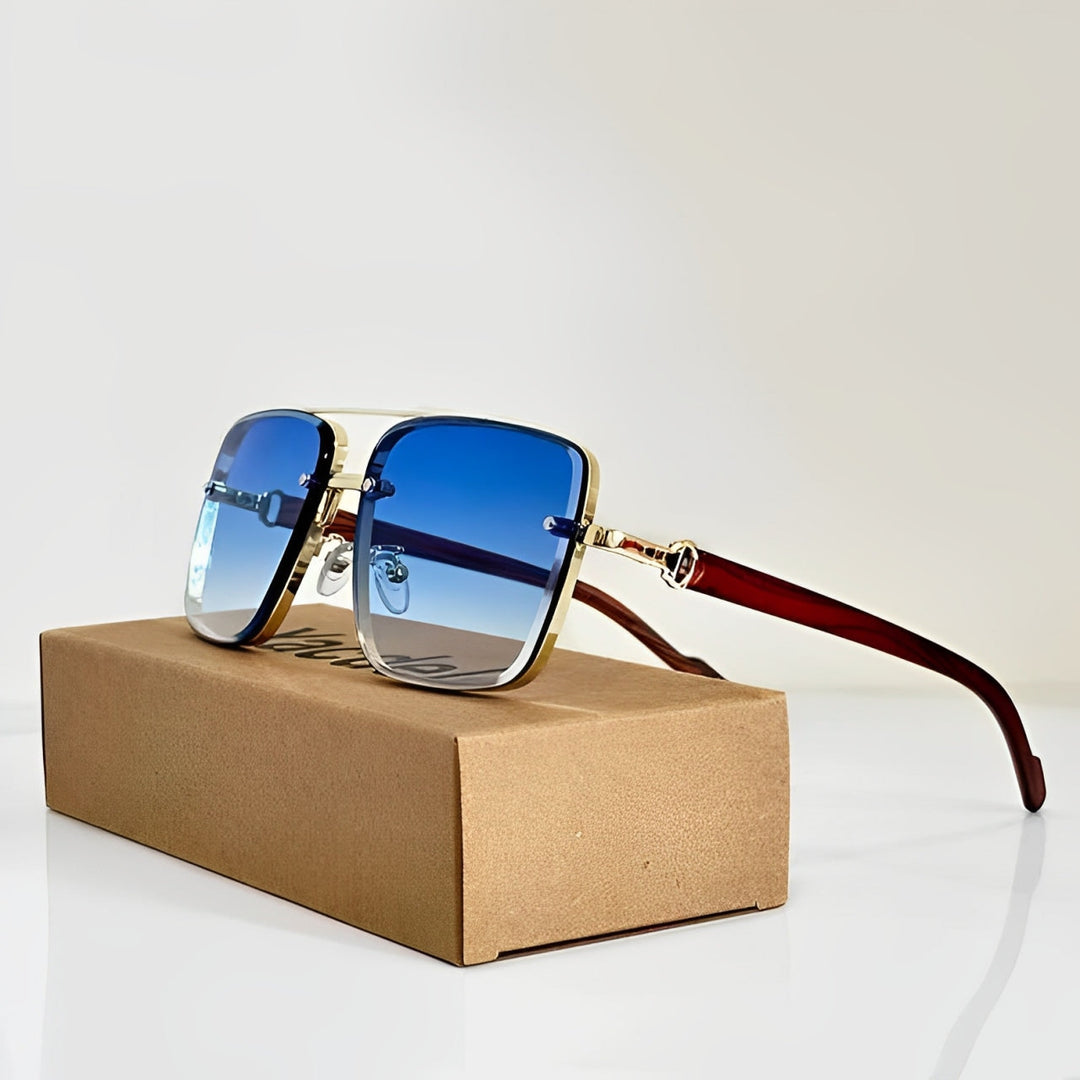 Men's classic aviator sunglasses with sleek metal frames, offering timeless retro style and fashion-forward look.