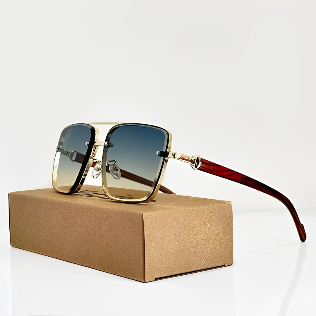 Retro style aviator sunglasses for men, showcasing a classic design, impact resistant lenses, and elegant eyewear.