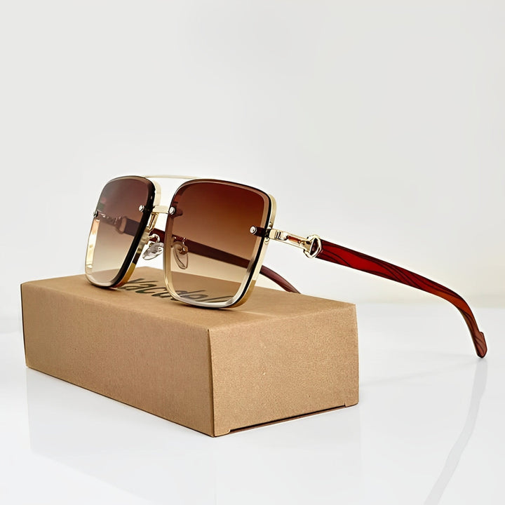 Fashionable men's aviator sunglasses with gradient lenses, providing UV400 protection and a comfortable lightweight fit.