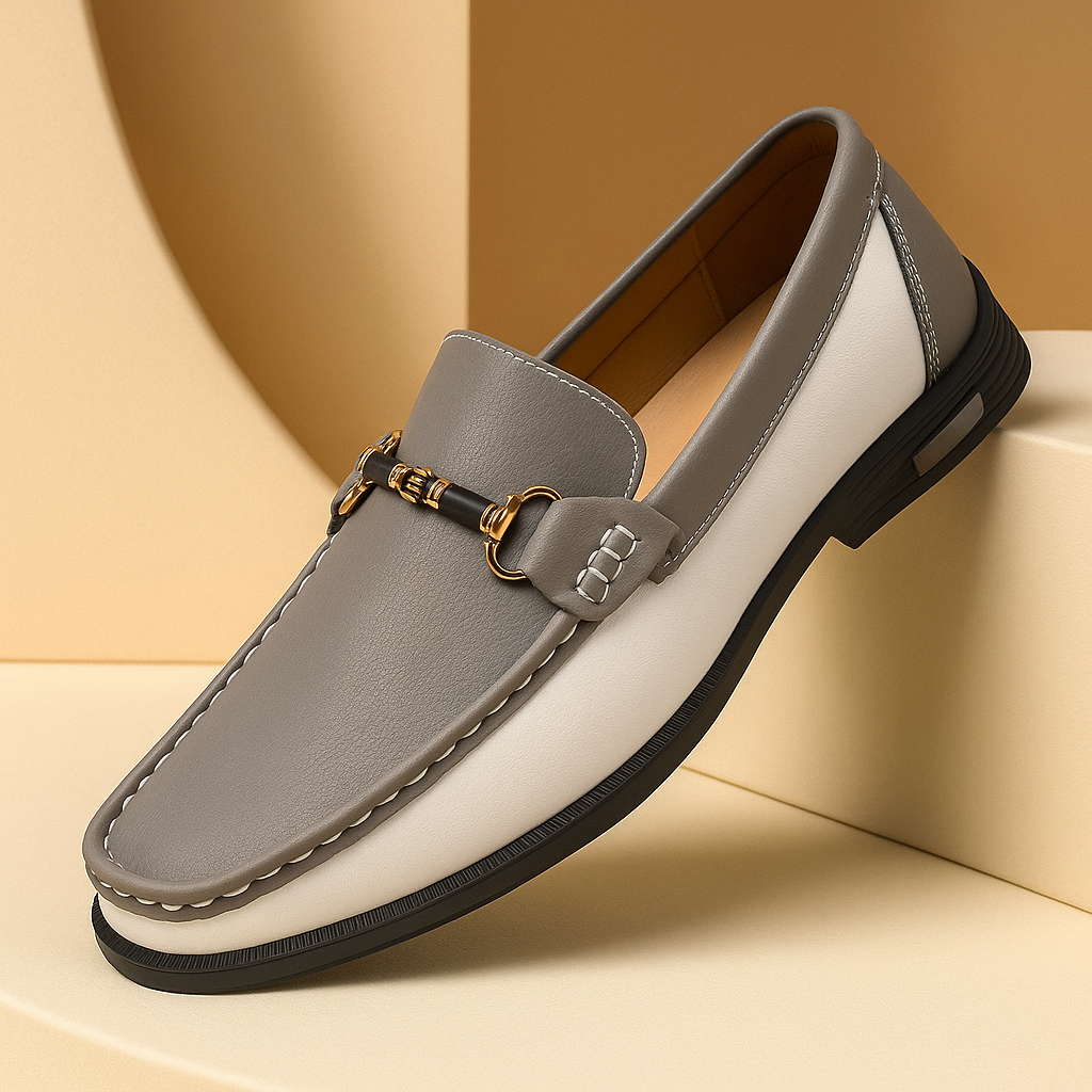 Men's Classic Bit Loafers in genuine brown leather, perfect for casual or dress wear, comfortable slip-on design