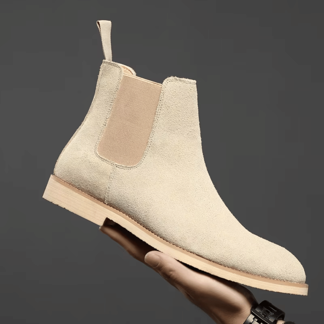 Men's classic black leather Chelsea boots, smart style & versatile for dress or casual fashion.