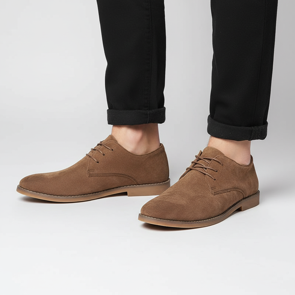 Versatile men's Oxford dress shoes. Comfortable lace-up formal footwear for elegant business casual style.
