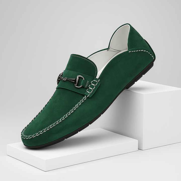 Men's classic brown suede bit loafers, elegant casual slip-on footwear for men's fashion