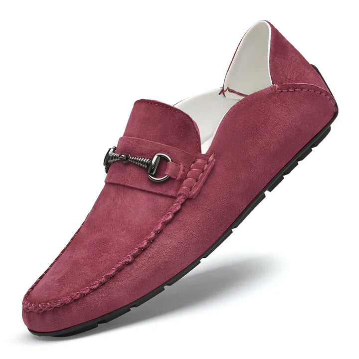 Elegant men's footwear: slip-on suede bit loafers in a deep charcoal, comfort for men's fashion