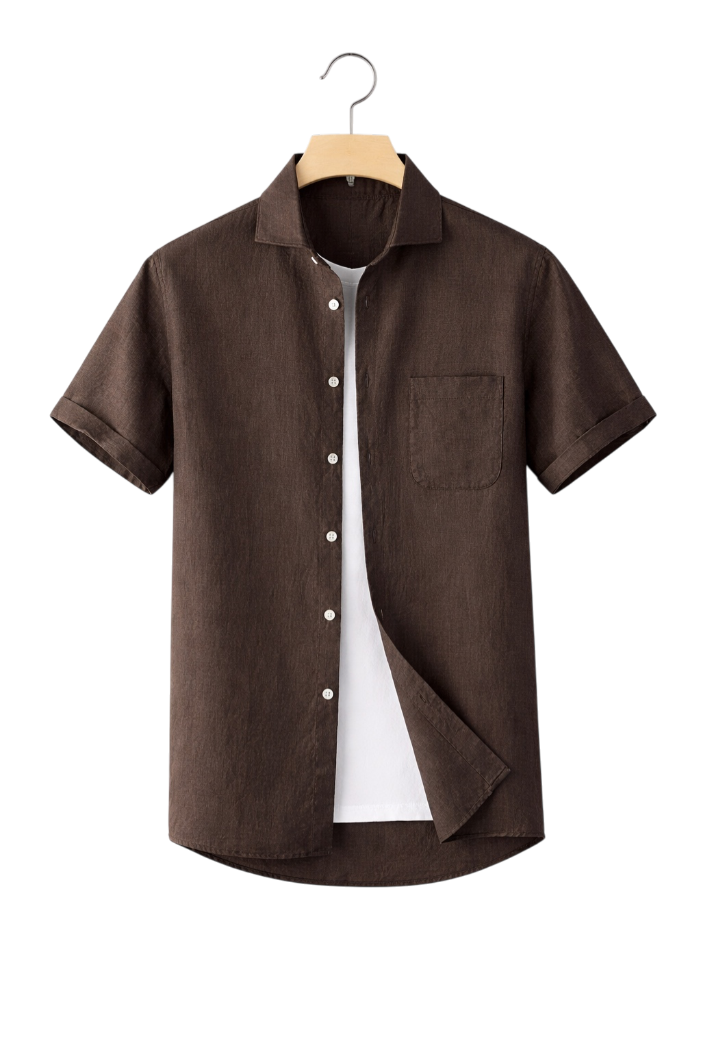 Men's classic button-down long sleeve shirt, perfect for versatile casual or formal spring & summer wear.
