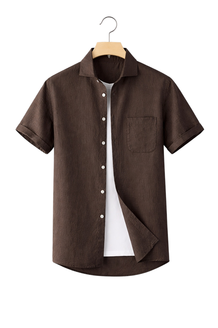 Men's classic button-down long sleeve shirt, perfect for versatile casual or formal spring & summer wear.