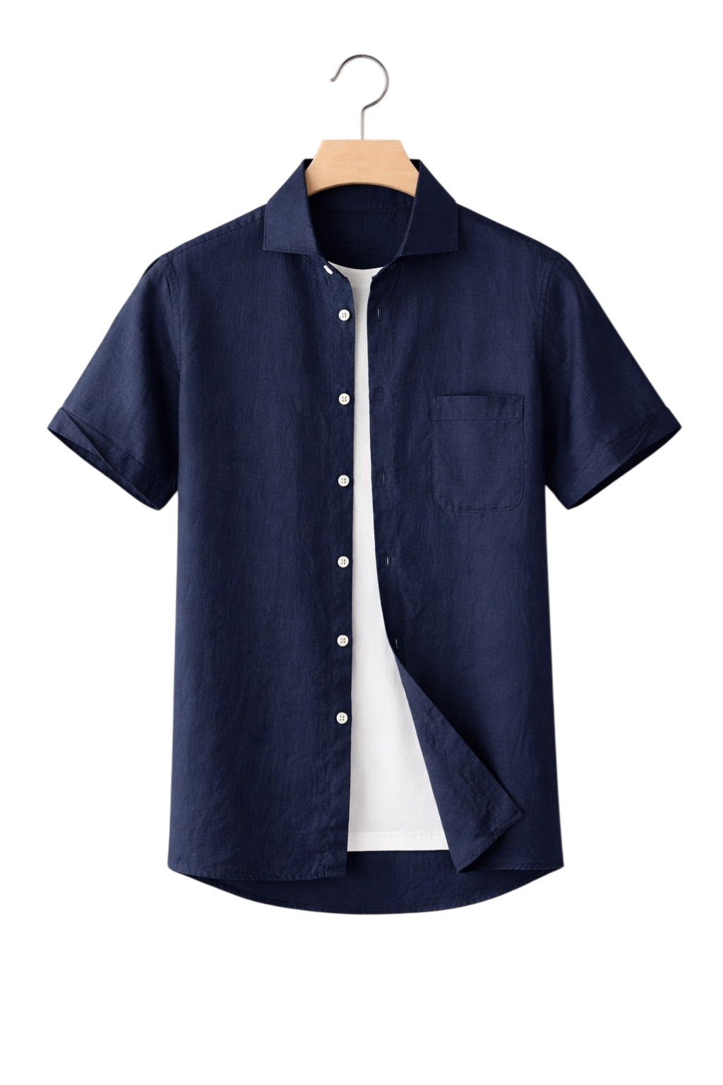 Men's long sleeve button-down shirt styled casually for a relaxed, comfortable spring day look.
