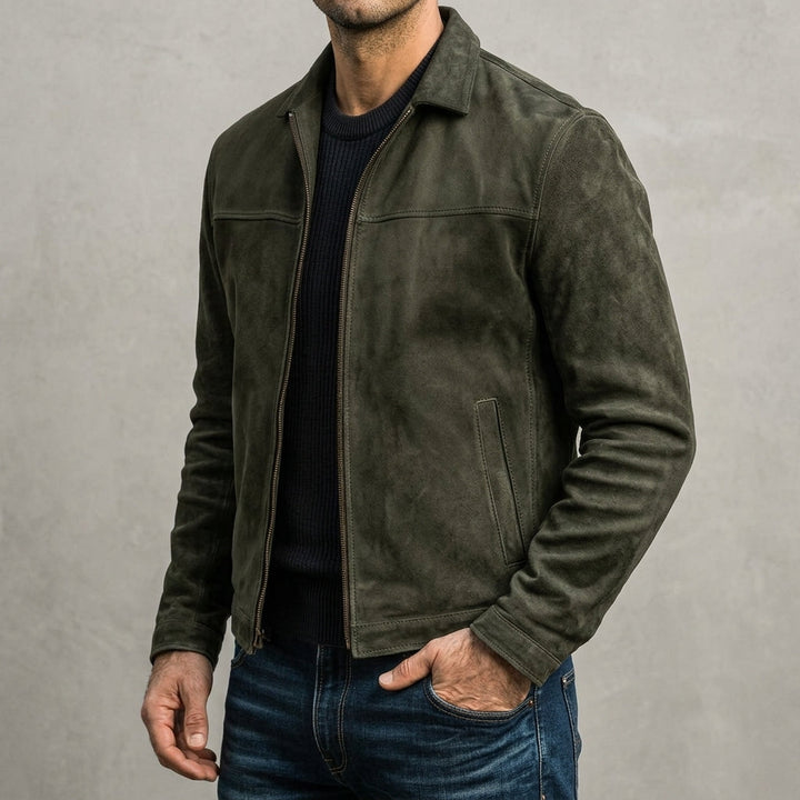 Stylish men's classic Carver jacket. Versatile fashion outerwear for an elegant, modern, and timeless look.
