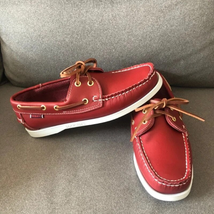 Classic men's comfort boat shoes. Lace-up deck footwear, perfect for casual summer wear & men's fashion.
