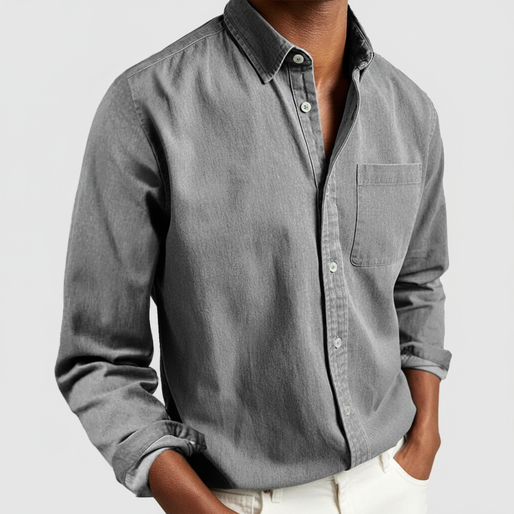 Versatile men's casual button-down long sleeve shirt, a wardrobe staple for everyday wear and smart outfits.