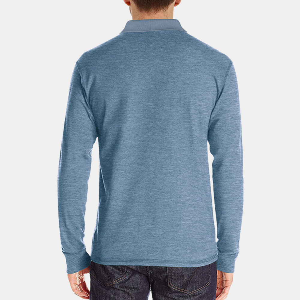 Comfortable Men's Long Sleeve Classic Fit Polo, versatile for smart casual & everyday wear.