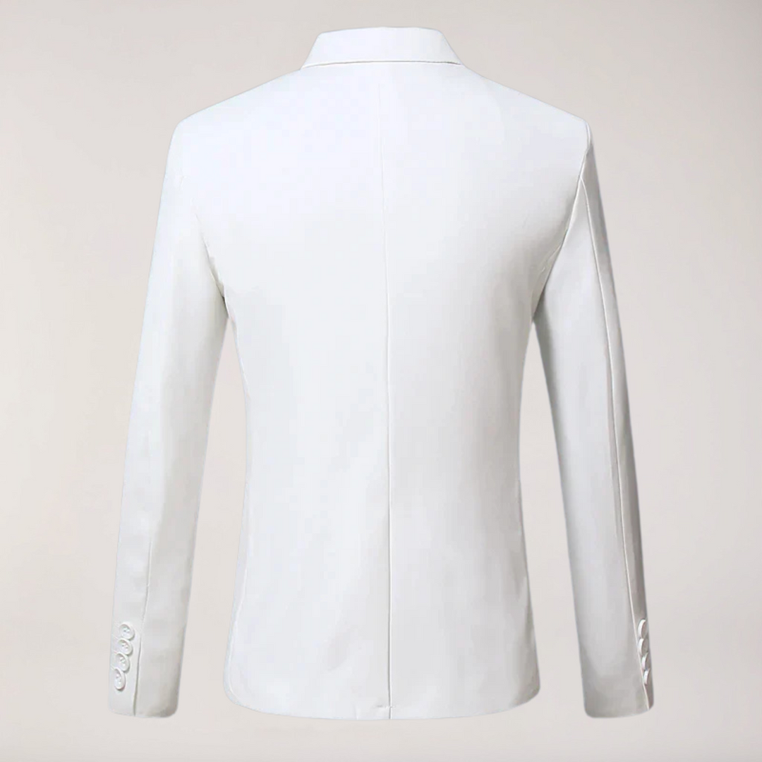 Sophisticated men's classic formal tailored blazer. Ideal for business meetings, office wear, and professional events.