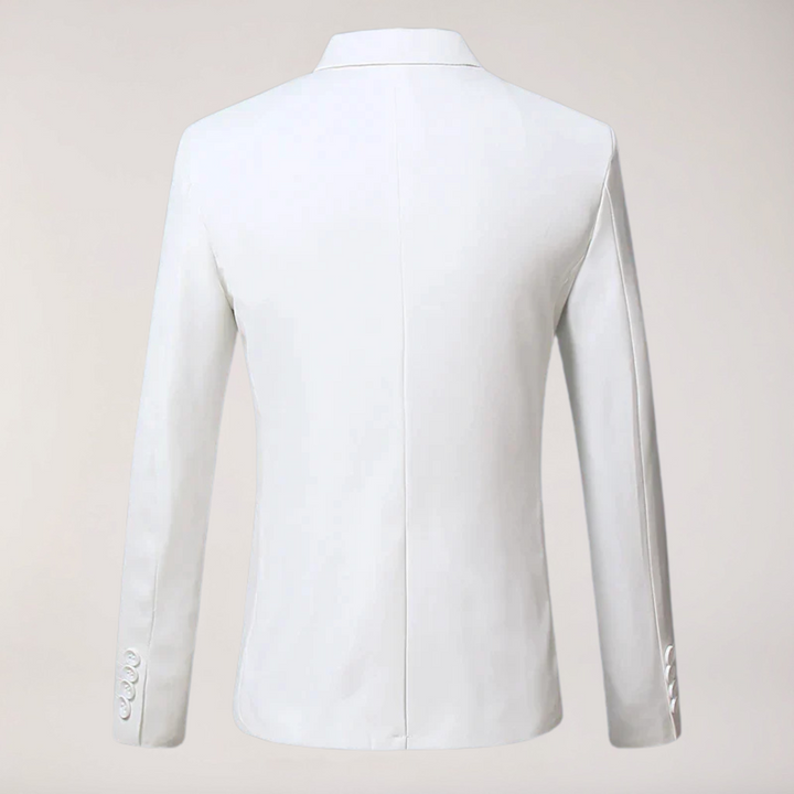 Sophisticated men's classic formal tailored blazer. Ideal for business meetings, office wear, and professional events.