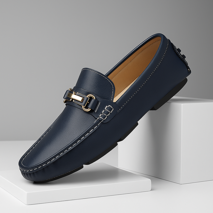 Men's Classic Leather Bit Loafers, polished brown, slip-on dress shoes for formal and casual wear