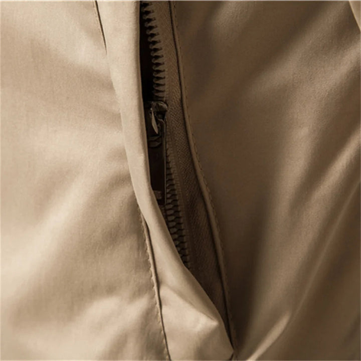 Lightweight men's casual bomber jacket, an essential zip-up outerwear piece for comfortable everyday style.