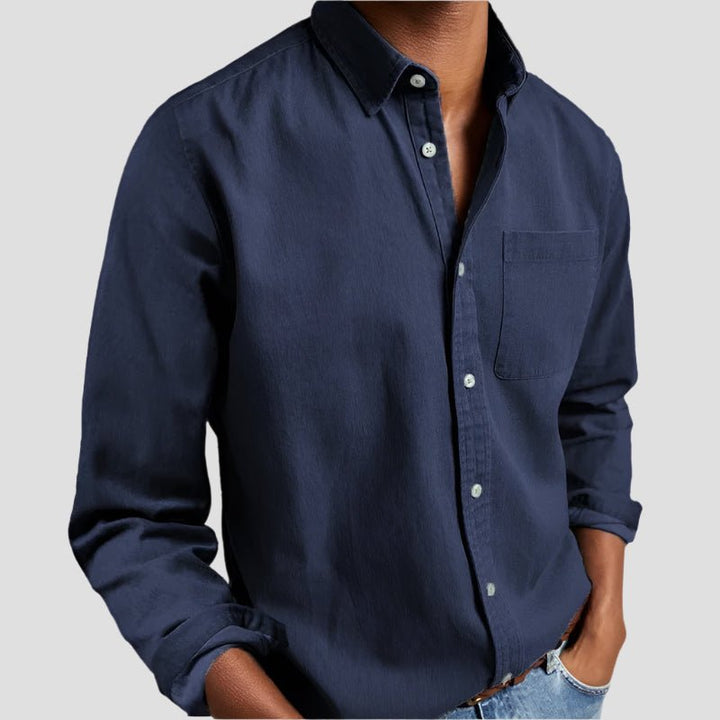 Men's classic long sleeve button-down shirt. Essential men's fashion for everyday or business casual.