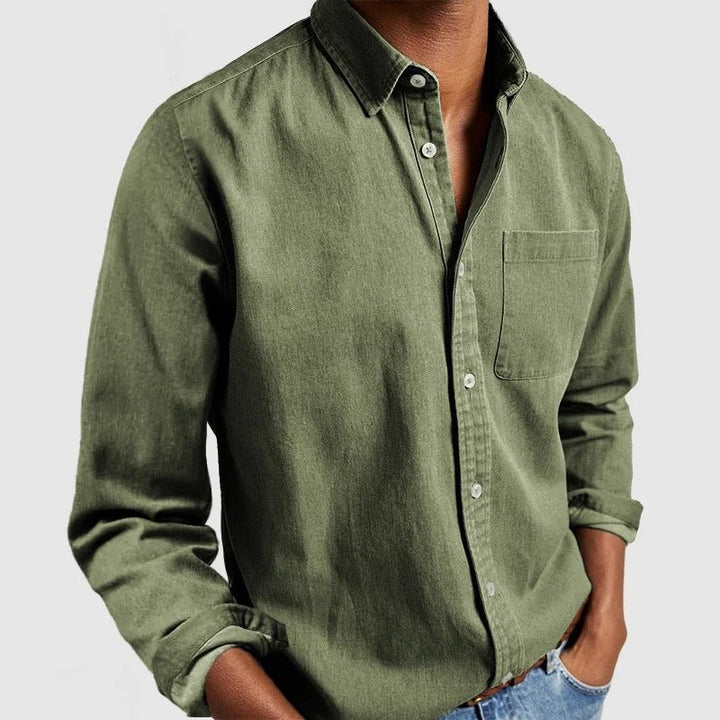 Stylish men's long sleeve button-down shirt. Elevate your casual or formal men's fashion wardrobe.