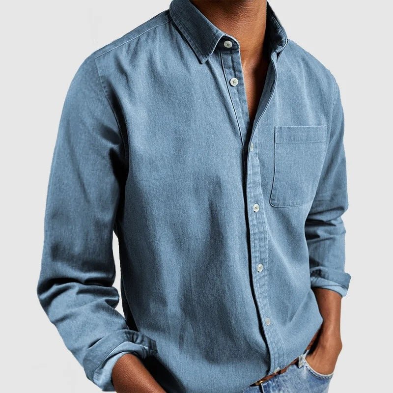 Essential men's classic long sleeve button-down shirt, a must-have for versatile men's fashion.