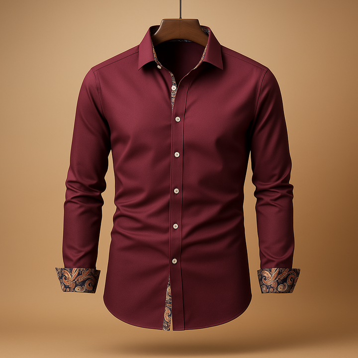 Men's versatile long sleeve dress shirt with a classic collar, comfortable for all-day wear.