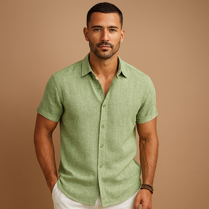 Semi-formal men's long sleeve shirt, classic design provides versatile style for smart and elegant looks.